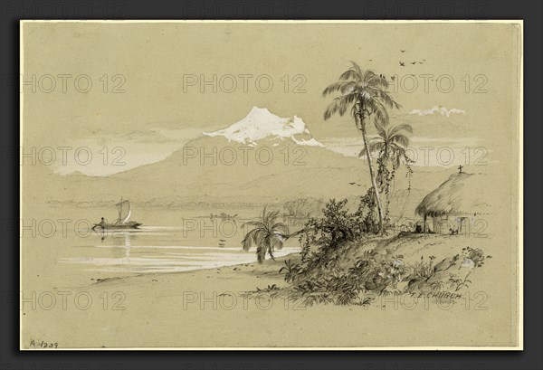 Frederic Edwin Church (American, 1826 - 1900), Magdalena River, New Granada, Equador, 1853, graphite heightened with white on wove paper