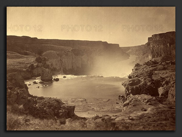 Timothy H. O'Sullivan, Shoshone Falls, Snake River, Idaho, American, born Ireland, 1840 - 1882, 1874, albumen print from collodion negative mounted on paperboard