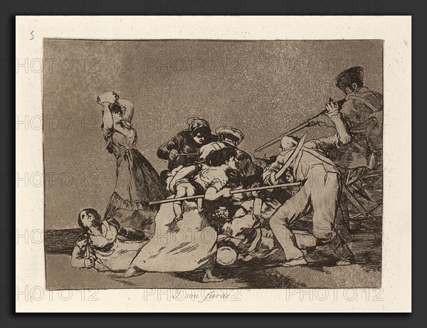 Francisco de Goya, Y son fieras (And They Are Like Wild Beasts), Spanish, 1746 - 1828, published 1863, etching, burnished aquatint, and drypoint