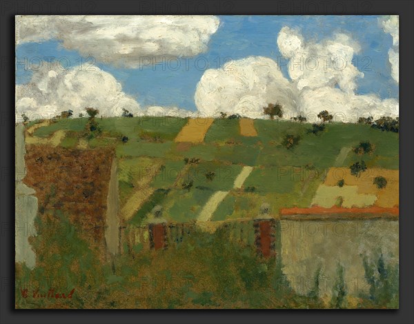 Edouard Vuillard, Landscape of the Ile-de-France, French, 1868 - 1940, c. 1894, oil on cardboard