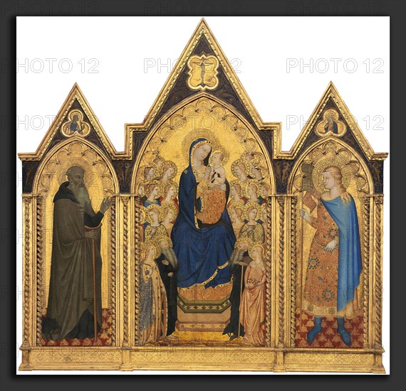 Puccio di Simone and Allegretto Nuzi, Madonna Enthroned with Saints [left panel], Italian, active mid 14th century, c. 1354, tempera on panel