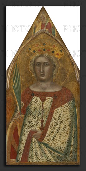 Pietro Lorenzetti (Italian, active c. 1306 - probably 1348), Madonna and Child with Saint Mary Magdalene and Saint Catherine [right panel], c. 1330-1340, tempera on panel transferred to canvas