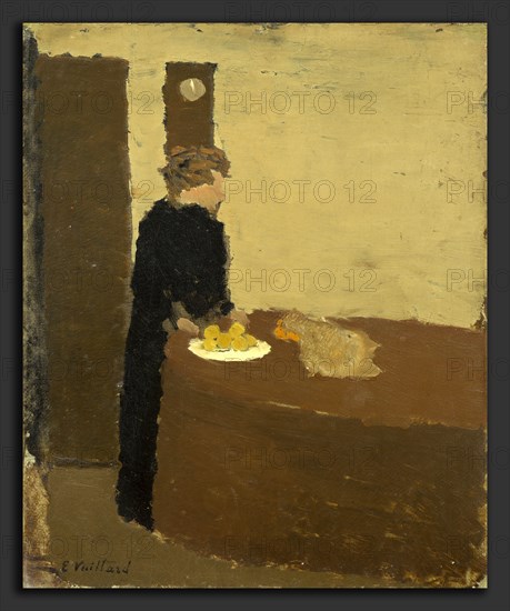 Edouard Vuillard (French, 1868 - 1940), Woman in Black, c. 1891, oil on cardboard