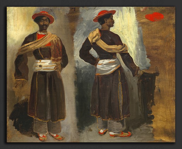 EugÃ¨ne Delacroix (French, 1798 - 1863), Two Studies of a Standing Indian from Calcutta, c. 1823-1824, oil on canvas