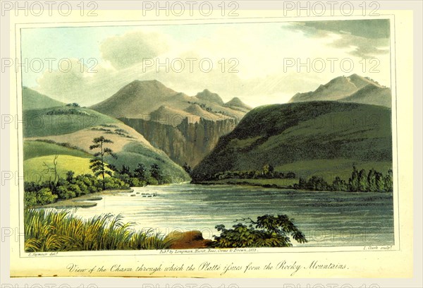 View of the Chasm through which the Platte issues from the Rocky Mountains, 1823