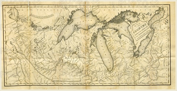 Map, Narrative of an Expedition to the source of St. Peter's River, Lake Winnepeck, Lake of the Woods, etc. performed  by order of the Secretary of War under the command of S. H. Long, 1823, 19th century engraving