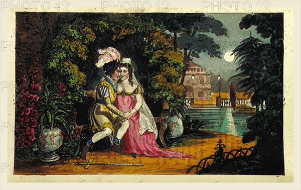 Don Juan. Cantos I.-V.  illustrations by I. R. Cruikshank, 19th century engraving