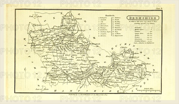 A Topographical Dictionary of the United Kingdom, Berkshire, UK, 19th century engraving