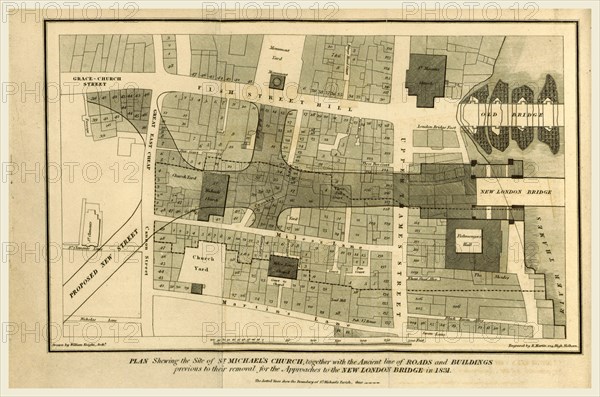 The History and Antiquities of the Parish and Church of St. Michael, Crooked Lane, London, etc. , 19th century engraving