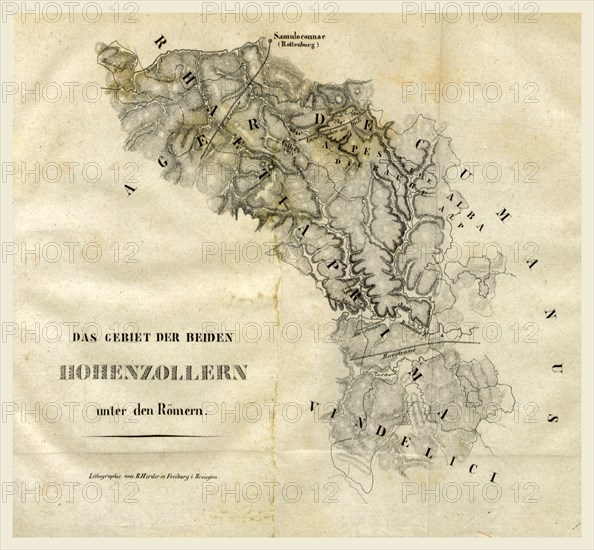 History of Hohenzollernschen Staaten Hechingen and Sigmaringen, etc, 19th century engraving