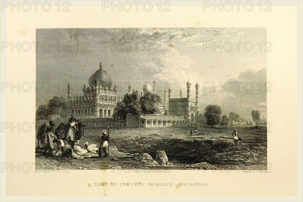 Tombs of Ibraham Padshah, Bejapore, Beejapore, Views in India, China, and on the Shores of the Red Sea, drawn by Prout, Stanfield, Cattermole, Purser, Cox, Austen, &c. from original sketches by Commander R. Elliott, 19th century engraving