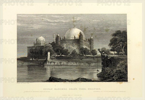 Sultan Mahomed Shah's Tomb, Bejapore, 19th century engraving