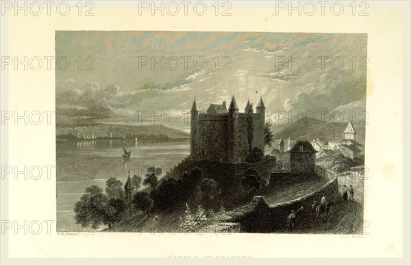Switzerland, Castle Illustrated in a series of views taken expressly for this work by W. H. Bartlett,, 19th century engraving