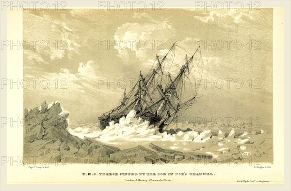 Expedition in H.M.S. Terror, undertaken with a view to geographical discovery on the Arctic shores, in the years 1836-1837, 19th century engraving