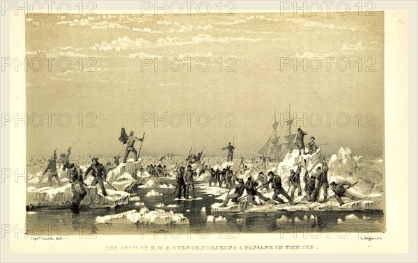 Narrative of an Expedition in H.M.S. Terror, undertaken with a view to geographical discovery on the Arctic shores, in the years 1836-1837, 19th century engraving
