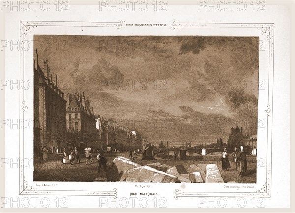 Quai Malaquais, Paris and surroundings, daguerreotype, M. C. Philipon, etc., 19th century engraving