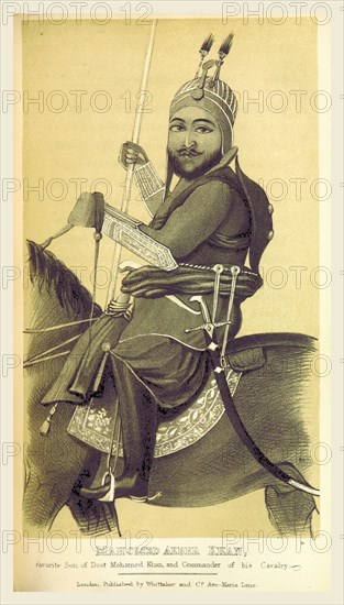 Mahomed Aeber Khan,  Afghanistan, and of a residence at the Court of Dost Mohamed, 19th century engraving