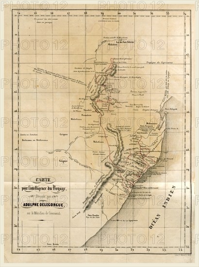 Travel in Southern Africa, especially in the territory of Natal, in the Kaffir Amazoulous and Makatisses 1838-1844, 19th century engraving