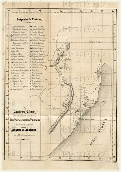 Travel in Southern Africa, especially in the territory of Natal, in the Kaffir Amazoulous and Makatisses 1838-1844, 19th century engraving