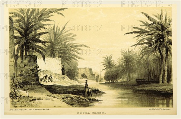 Basra Creek, Narrative of the Euphrates Expedition during the years 1835-1837, 19th century engraving