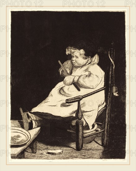 FranÃ§ois Bonvin (French, 1817-1887), Le Dessert, 1862, etching on laid paper