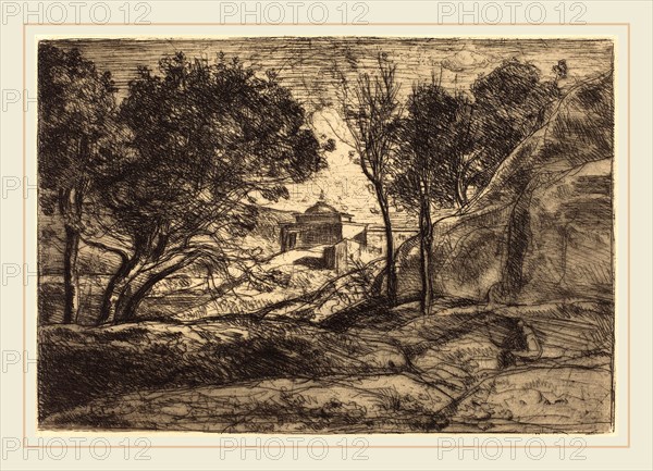 Jean-Baptiste-Camille Corot (French, 1796-1875), Souvenir of Tuscany (Souvenir de Toscane), c. 1845, etching