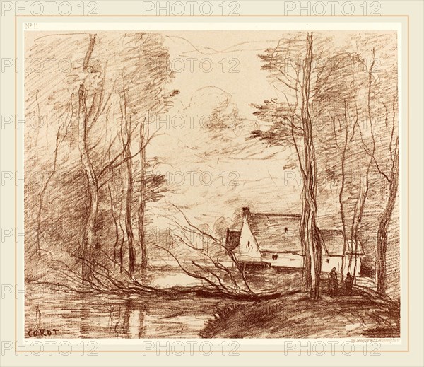 Jean-Baptiste-Camille Corot (French, 1796-1875), The Mill of Cuincy, near Douai (Le Moulin de Cuincy, pres Douai), 1871, lithograph
