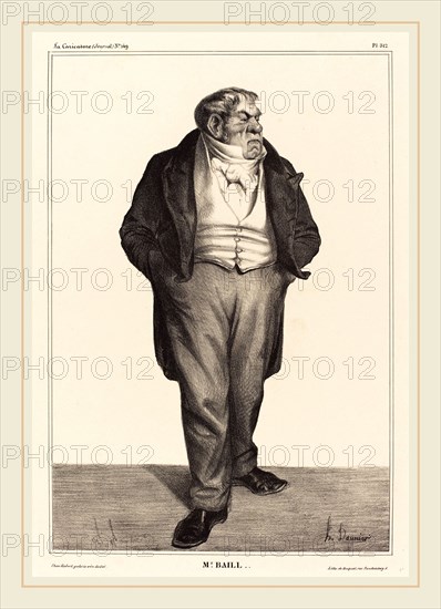 Honoré Daumier (French, 1808-1879), Baillot, 1833, lithograph