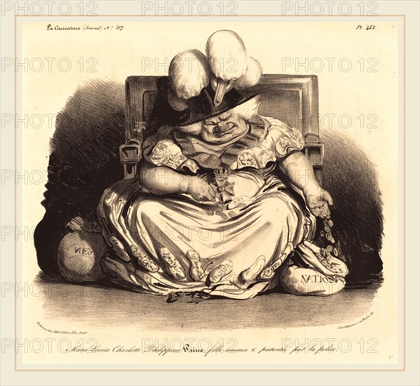 Honoré Daumier (French, 1808-1879), Marie-Louise-Charlotte-Philippinepairie, 1834, lithograph