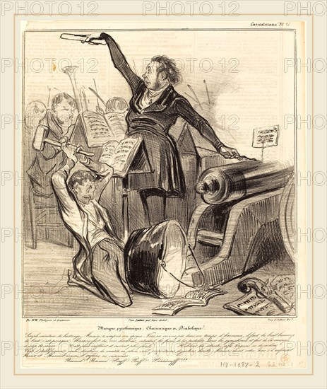 Honoré Daumier (French, 1808-1879), Musique pyrothecnique, Charivarique et Diabolique, 1838, lithograph on newsprint