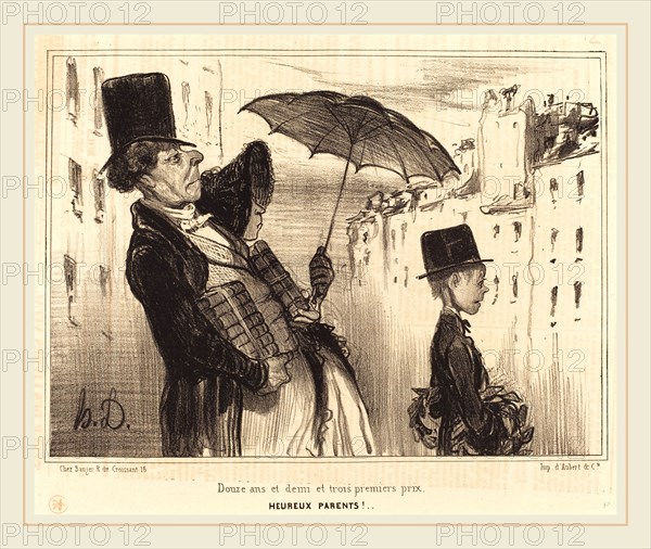 Honoré Daumier (French, 1808-1879), Douze ans et demi et trois premiers prix, 1839, lithograph on newsprint
