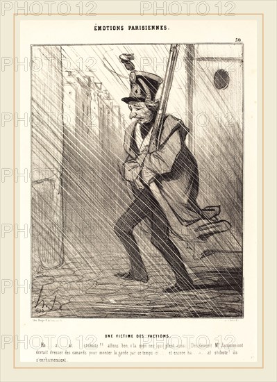 Honoré Daumier (French, 1808-1879), Emotions Parisiennes: Une Victime des Factions, 1842, lithograph in black on wove paper