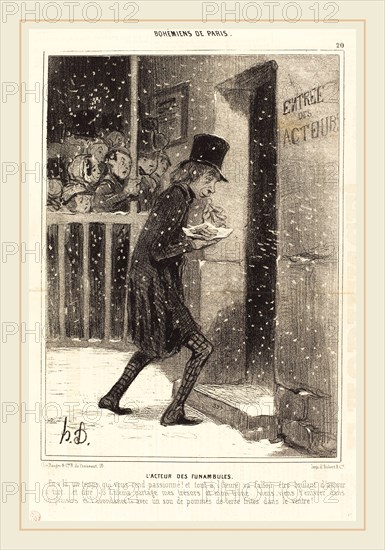 Honoré Daumier (French, 1808-1879), L'Acteur des Funambules, 1842, lithograph on newsprint