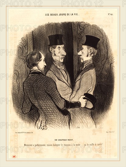 Honoré Daumier (French, 1808-1879), Un Chapeau neuf, 1845, lithograph on newsprint
