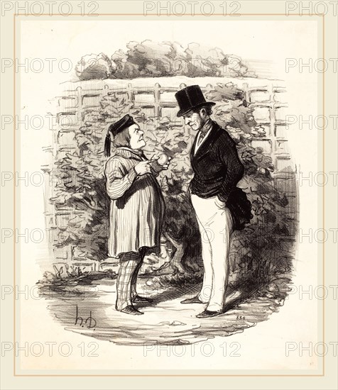 Honoré Daumier (French, 1808-1879), Monsieur voila vingt ans que je poursuis l'union de, 1846, lithograph