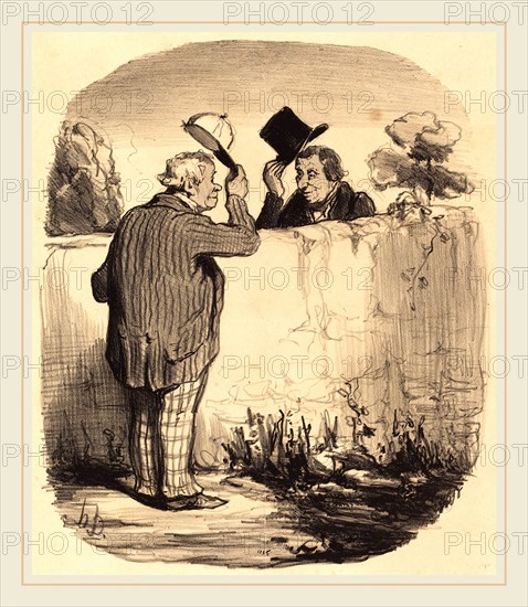 Honoré Daumier (French, 1808-1879), Deux bons voisins, 1847, lithograph