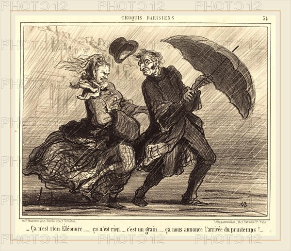 Honoré Daumier (French, 1808-1879), Ã§a n'est rien Ãâléonoreca n'est rien, published 1857, lithograph on wove paper