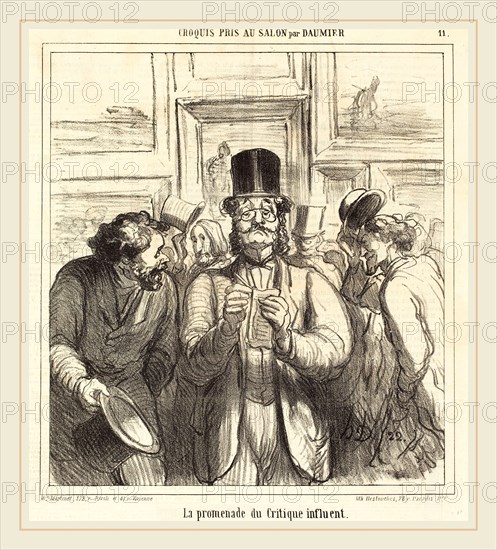 Honoré Daumier (French, 1808-1879), La promenade du Critique influent, published 1865, lithograph on wove paper