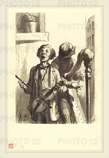 Charles Maurand after Honoré Daumier (French, active 1863-1881), Les Chanteurs de rue, 1862, wood engraving