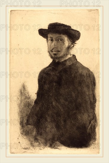 Edgar Degas (French, 1834-1917), Self-Portrait (Edgar Degas, par lui-même), probably 1857, etching