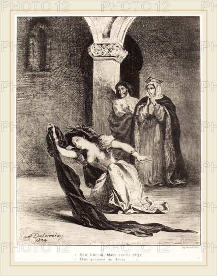 EugÃ¨ne Delacroix (French, 1798-1863), The Song of Ophelia (Act IV, Scene V), 1834, lithograph