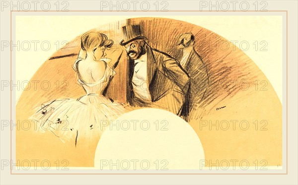 Jean-Louis Forain, Fan, French, 1852-1931, 1903, transfer lithograph