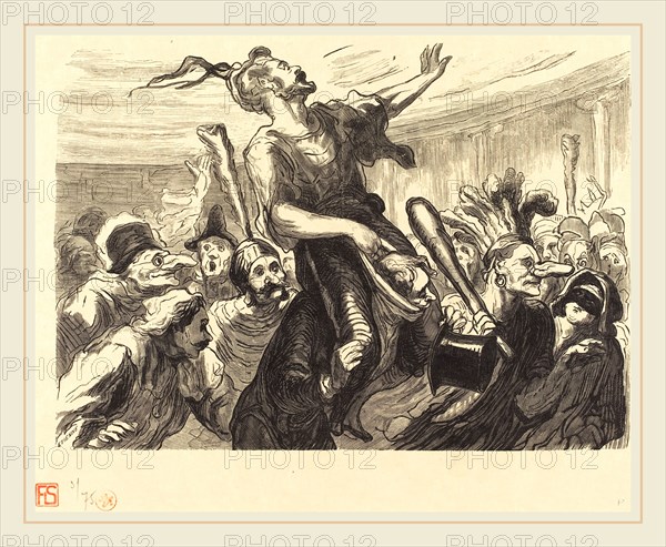 Etienne after Honoré Daumier (French, active 19th century), La Mi-Careme-Au bal de l'Opera, 1868, wood engraving
