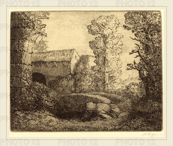 Alphonse Legros, Bridge at the Mill (Le pont du moulin), French, 1837-1911, etching