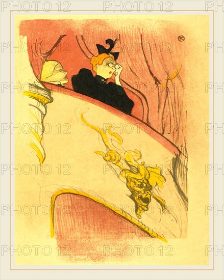 Henri de Toulouse-Lautrec (French, 1864-1901), Loge with the Gilt Mask (La loge au mascaron doré), 1893, 4-color lithograph