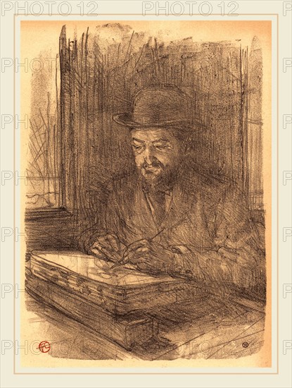 Henri de Toulouse-Lautrec (French, 1864-1901), The Fine Printmaker Adolphe Albert (Le bon graveur-Adolphe Albert), 1898, lithograph in black on velin paper