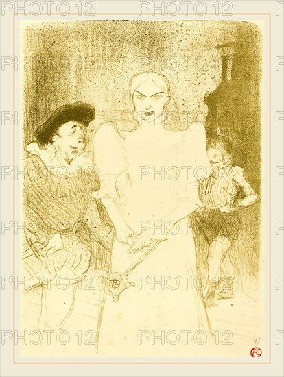 Henri de Toulouse-Lautrec (French, 1864-1901), At the Opera: Mme. Caron in "Faust" (A l'opéra: Mme. Caron dans "Faust"), 1894, lithograph in olive green on velin paper