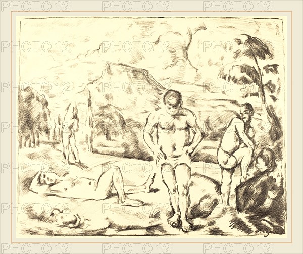 Paul Cézanne, The Bathers (Large Plate), French, 1839-1906, lithograph