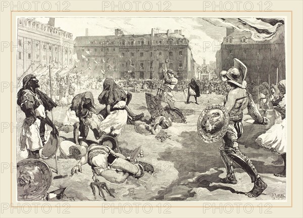 Daniel Vierge (Spanish, 1851-1904), Les FÃªtes de Rennes.  La grande Cavalcade Romaine, 1883-1890, wood engraving