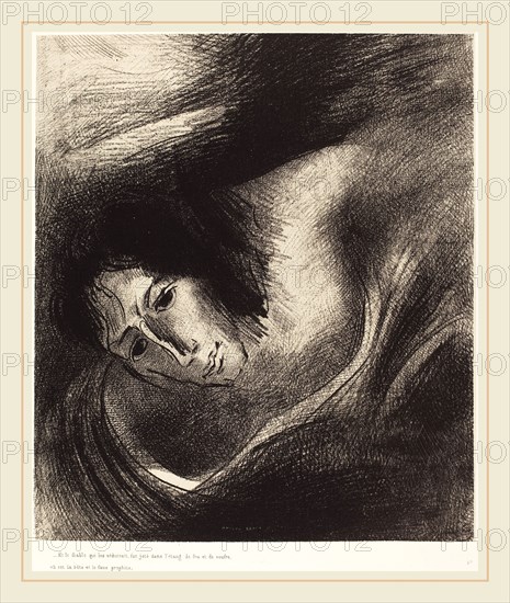 Odilon Redon (French, 1867-1939), Et le diable qui les seduisait, fut jete dans l'etang de feu et de soufre, ou es la b ete et le faux prophete (And the devil thatdeceived them was cast into the lake of fire and  brimstone, where the beast and the false prophet are), 1899, lithograph